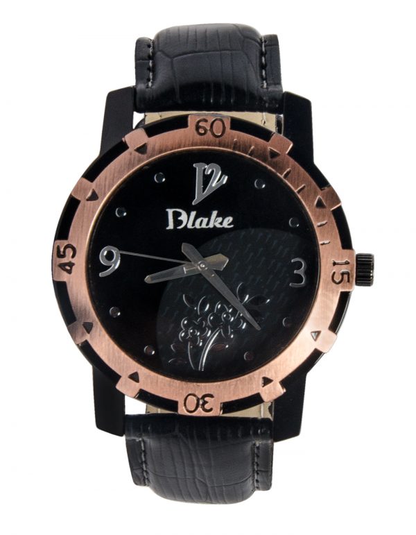 Quartz Round Analog Black Watch